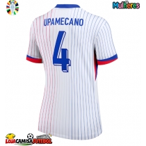 Camisa de Futebol França Dayot Upamecano #4 Equipamento Secundário Mulheres Europeu 2024 Manga Curta